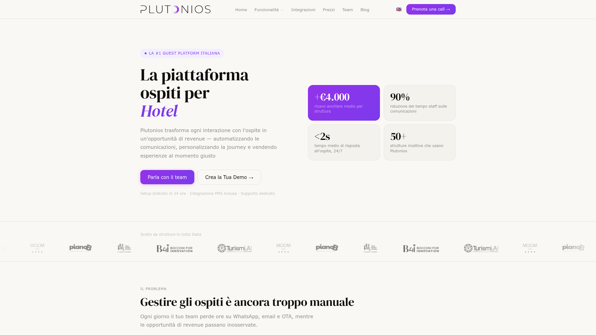 Hotea — Assistente AI multicanale per hotel che risponde, guida e vende in 130+ lingue